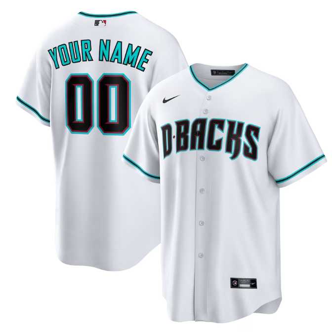 Men%27s Arizona Diamondbacks Customized White Cool Base Stitched Baseball Jersey